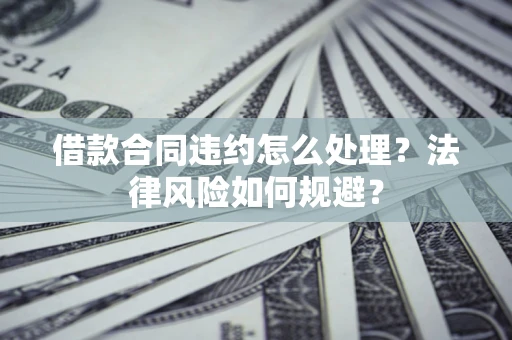 武汉借款合同违约怎么处理？法律风险如何规避？