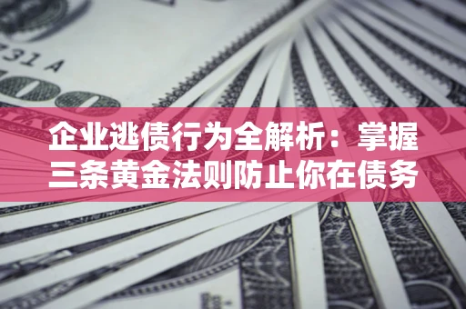 武汉企业逃债行为全解析：掌握三条黄金法则防止你在债务乱局中“踩雷”