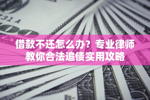 武汉借款不还怎么办？专业律师教你合法追债实用攻略